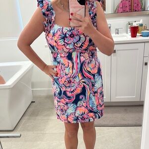 Lilly Pulitzer Floral Sleeveless Dress - Pink and Blue